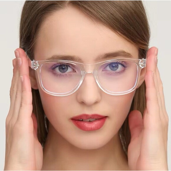 Transparent Computer Glasses Frame Women Men Anti Blue Light square Eyewear Bloc - Picture 4 of 7